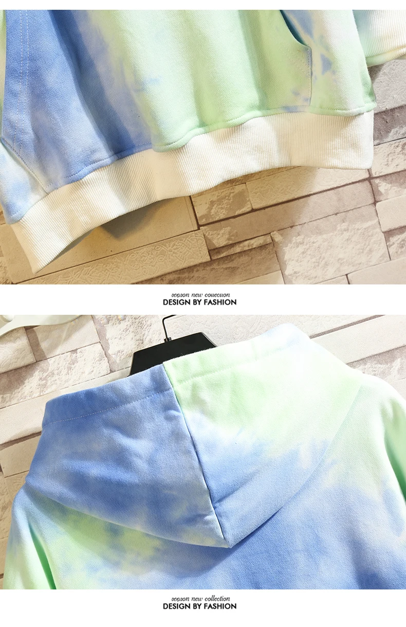 Толстовки мужские модные с принтом Tie Dye Повседневный хлопковый пуловер с капюшоном Мужская Уличная Джокер хип-хоп свободная толстовка мужская толстовка с капюшоном M-5XL