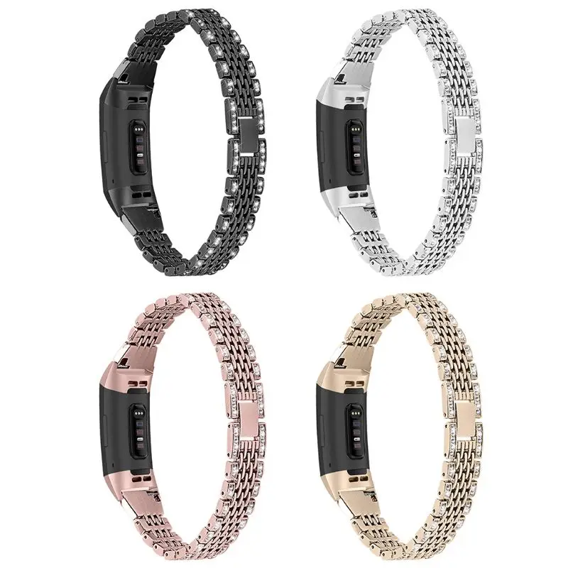 Металлический ремешок для наручных часов Fitbit Charge 3 замена Бабочка застежка