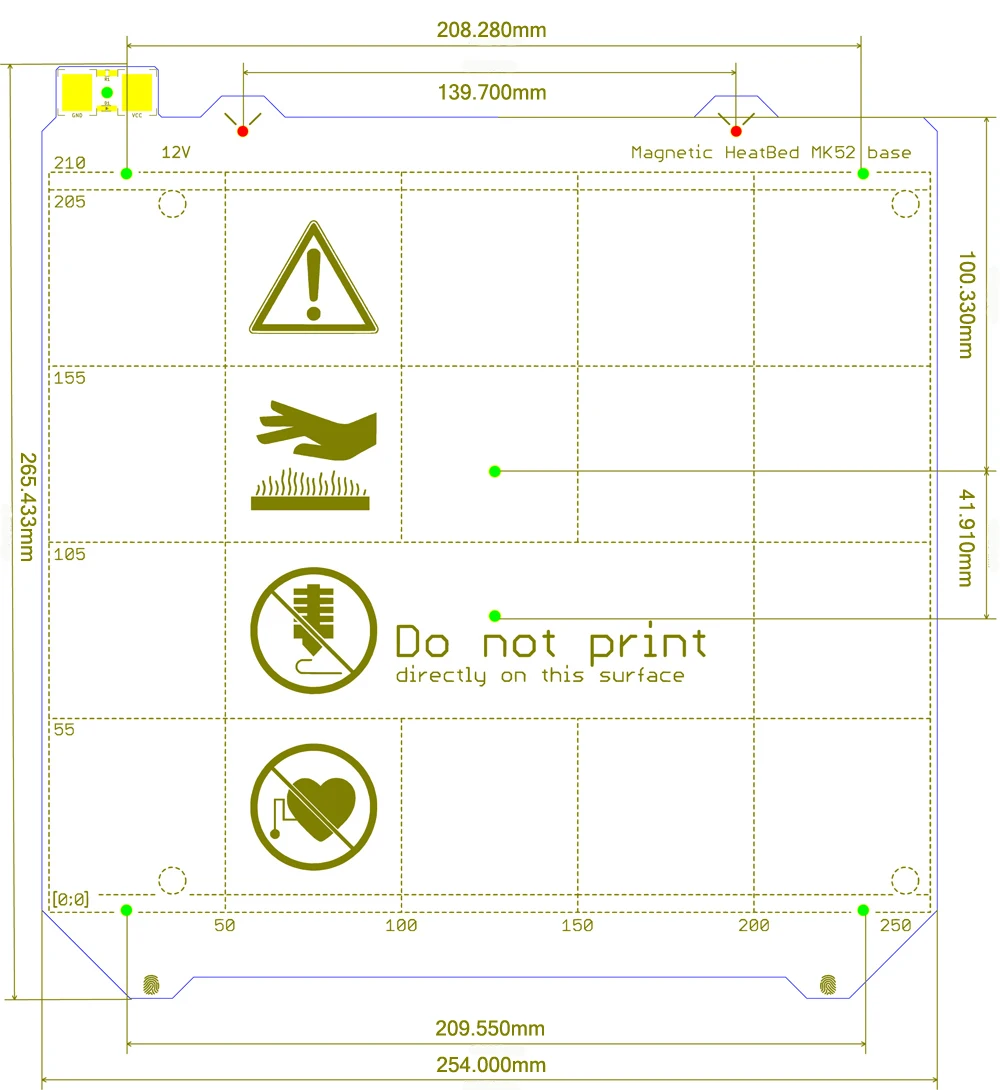 Запчасти для 3D принтера Clone Prusa i3 MK3 нагревательная кровать с/без магнитной