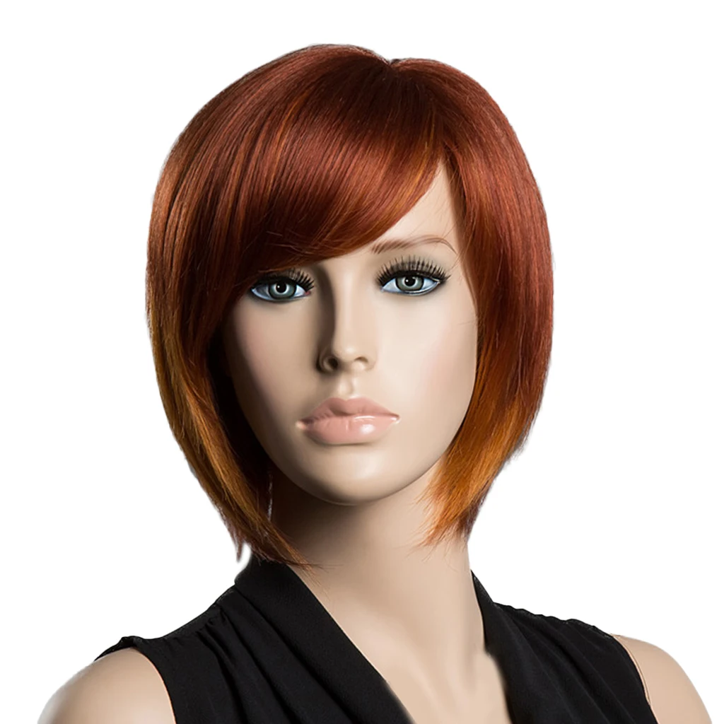 

Women Full Bangs Wig Short Wig Straight BOB Hair Cosplay Party Fashion Dress