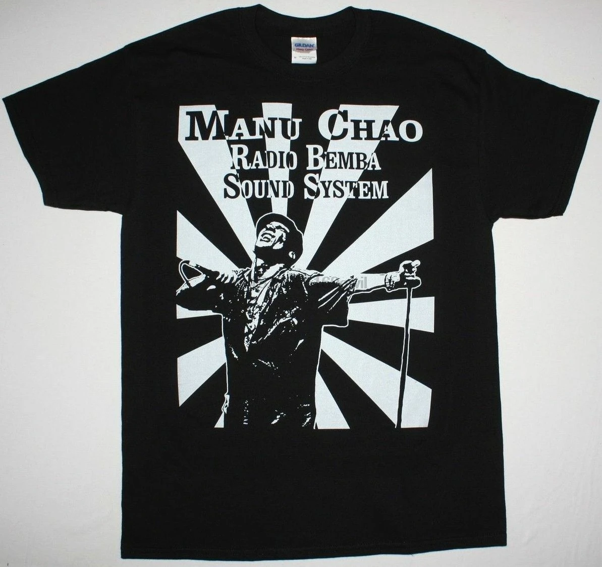 

MANU CHAO RADIO BEMBA SOUND SYSTEM BLACK T-SHIRT MANO NEGRA SKA PUNK RADIOLINA