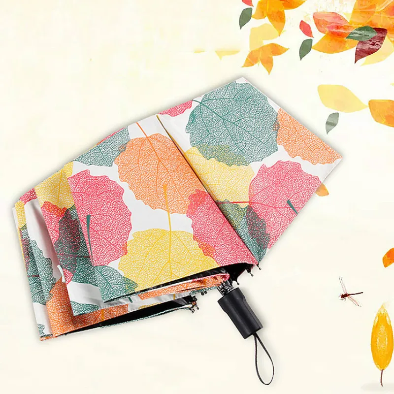 Женский складной зонт с Кленовым листом креативный ульсветильник Зонт черным