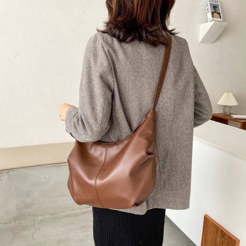 

Casual Solid Leather Shoulder Crossbody Messenger Bags for Women 2021 Spring Lady Handbags Purse Luxury Designer