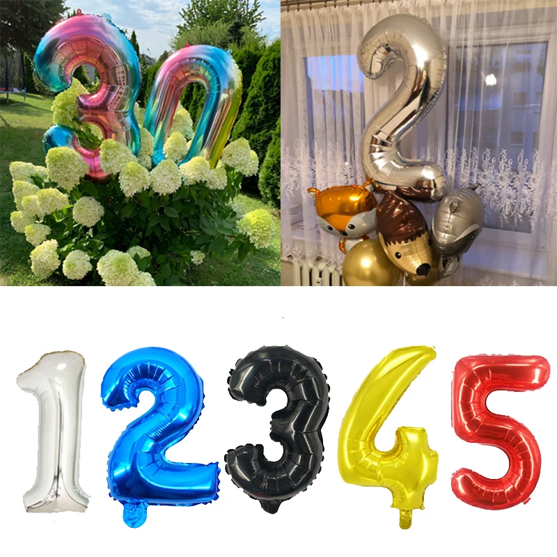 32/40 дюймов розовое золото серебро цифровая Алюминиевая Пленка воздушный шар для