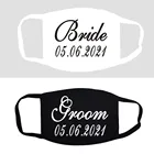 Индивидуальная Свадебная маска для лица мистер миссис карантин маска для гостей свадебной вечеринки Многоразовые моющиеся маски для невесты и жениха