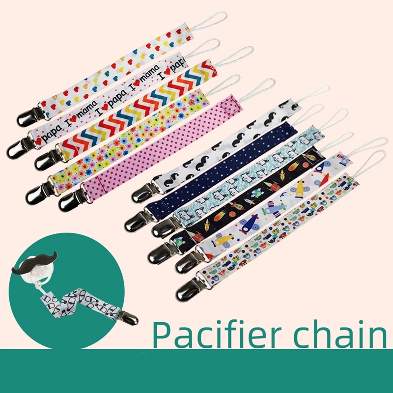 1 Pc Baby Pacifier Chain with String Baby Clip Holder Nursing Teether Dummy Soother Nipple Leash Strap 8 Styles Pacifier Clips