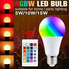 Светодиодная лампа DuuToo RGB, 16 цветов, светильник E27, умная лампа, 5 Вт, 10 Вт, 15 Вт, беспроводной пульт дистанционного управления, переключатель, декор на Хэллоуин, Bombilla RGBW