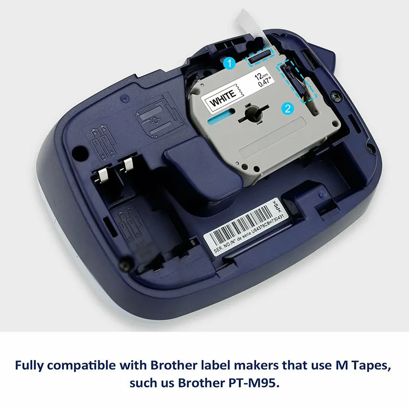 12 мм черный белый картридж для печати этикеток Brother P-Touch M231 MK231 M-K231 нетоксичные