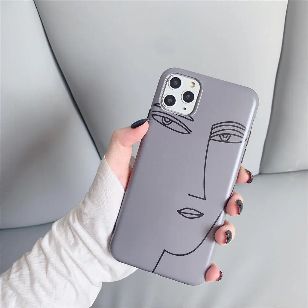 Простой художественный Рисунок линии лица белый чехол для телефона iPhone XS 11 Pro MAX XR