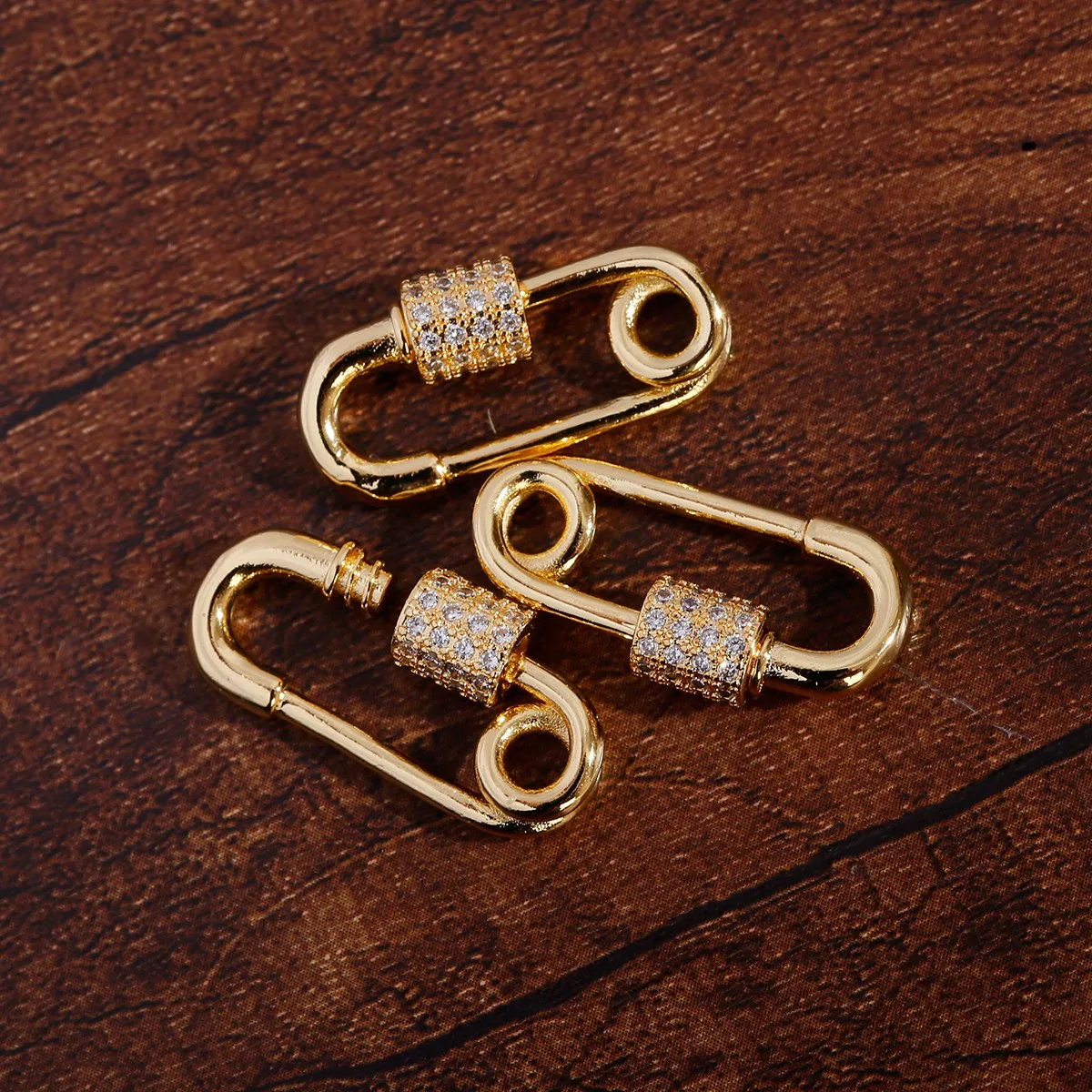 

Gold Color Zircon Heart-Shaped Buckle Drop Oil Star Buckle Fashion Gift For Homemade Jewelry Necklace