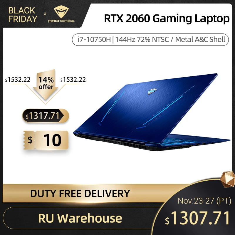Игровой ноутбук Machenike F117 FPD RTX 2060 2020 дюйма Intel Core i7 10750H 8 Гб 512SSD 17 3 дюймов 72% NTSC IPS