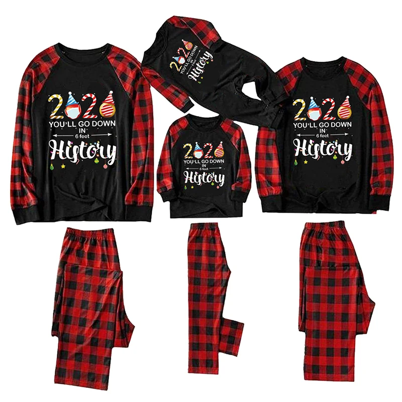 

Family Matching Outfits Christmas Pajamas Set Father Mother Children Baby Sleepwear Suit Tops+Pants Pyjamas Family Look Homewear