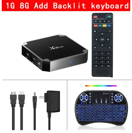 1G 8G Add keyboard X96 Мини Смарт ТВ приставка Android 7,1 2 Гб 16 Гб Amlogic S905W четырехъядерный WiFi Google плеер Youtube Netflix медиаплеер телеприставка - Цвет: 1G 8G Add keyboard