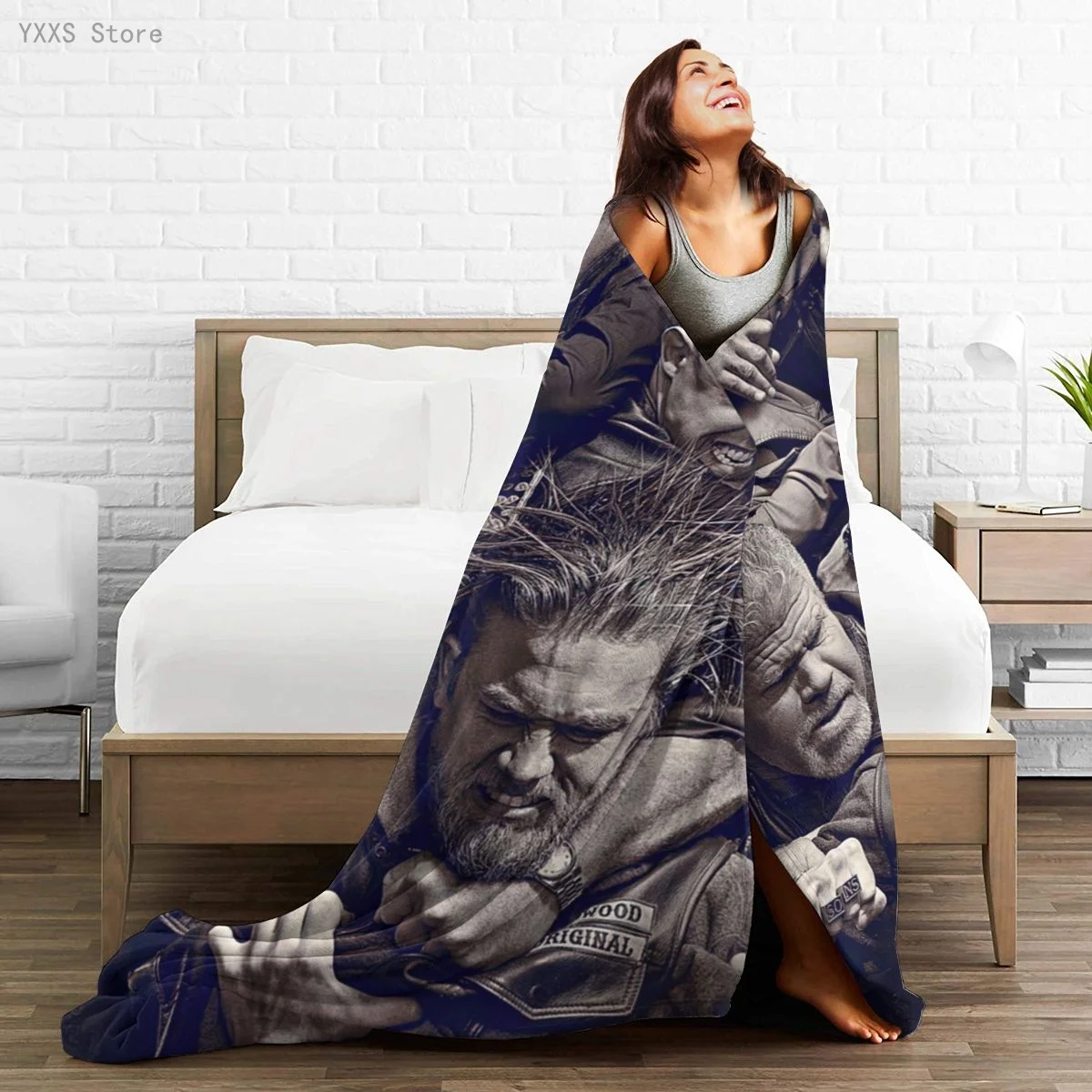 

Sons of Anarchy 3D Cartoon Sherpa Blanket Warm Super Soft Flannel Office Nap Bedspread Sofa Bedding Plush Quilt Plaids 291782085