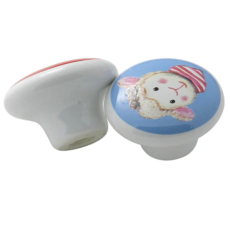 Детские керамические ручки для тумбочки с мультяшным рисунком и шкафа мебельная