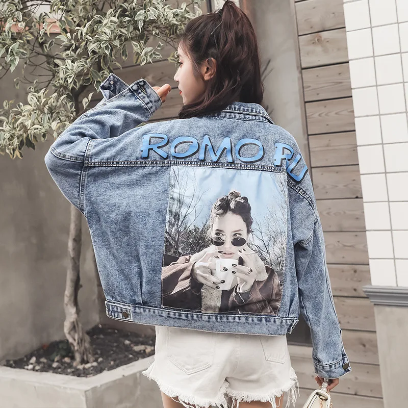 Джинсовое пальто женское платье свободный крой для похудения студентов