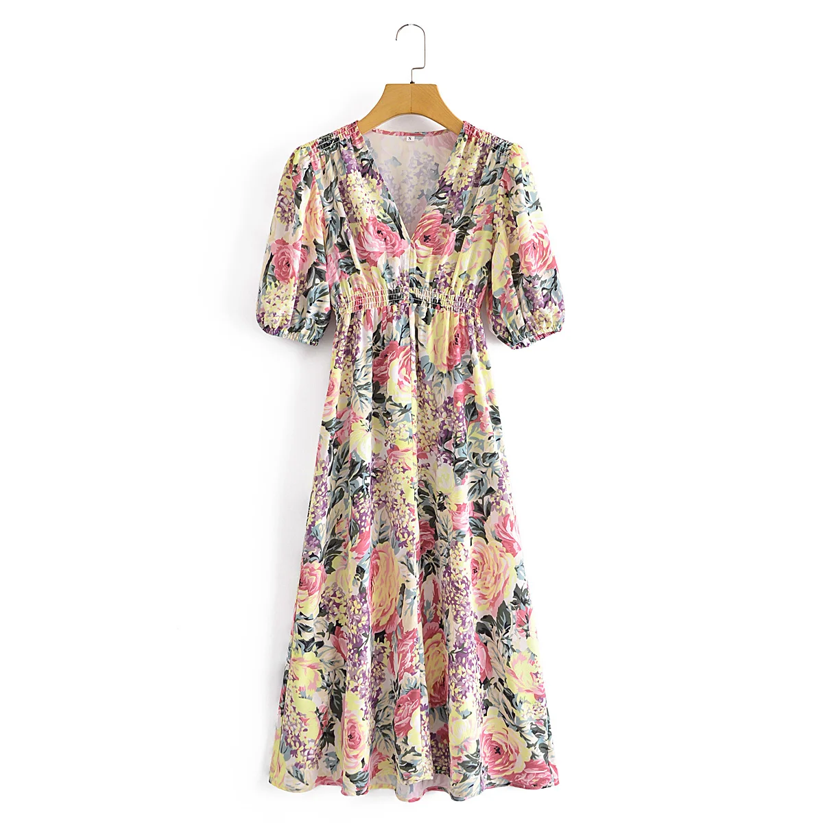 

JC·KILIG 2021 Print Bubble Sleeve Dress Temperament Dress AZ5098