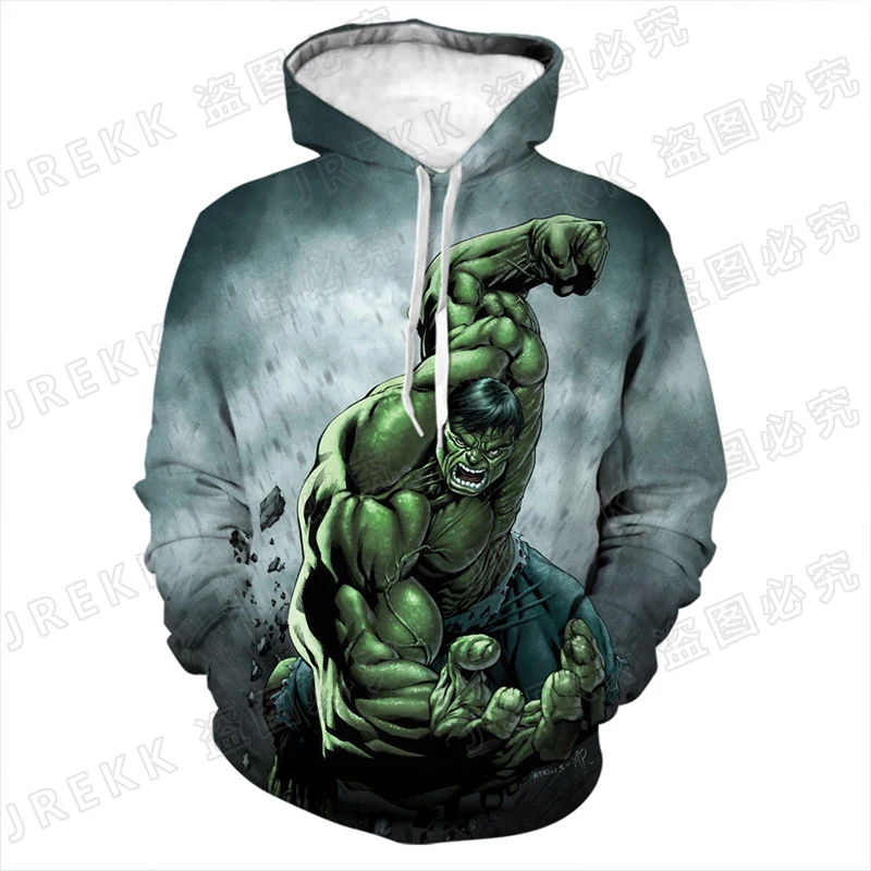 Детские толстовки с 3D принтом супергероя Халка модная одежда на весну осень
