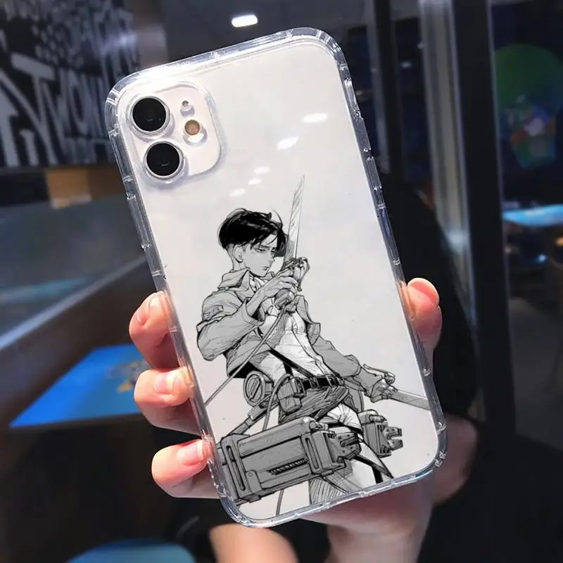 

Anime Japanese attack on Titan Phone Case Transparent for iPhone 11 12 mini pro XS MAX 8 7 6 6S Plus X 5S SE 2020 XR
