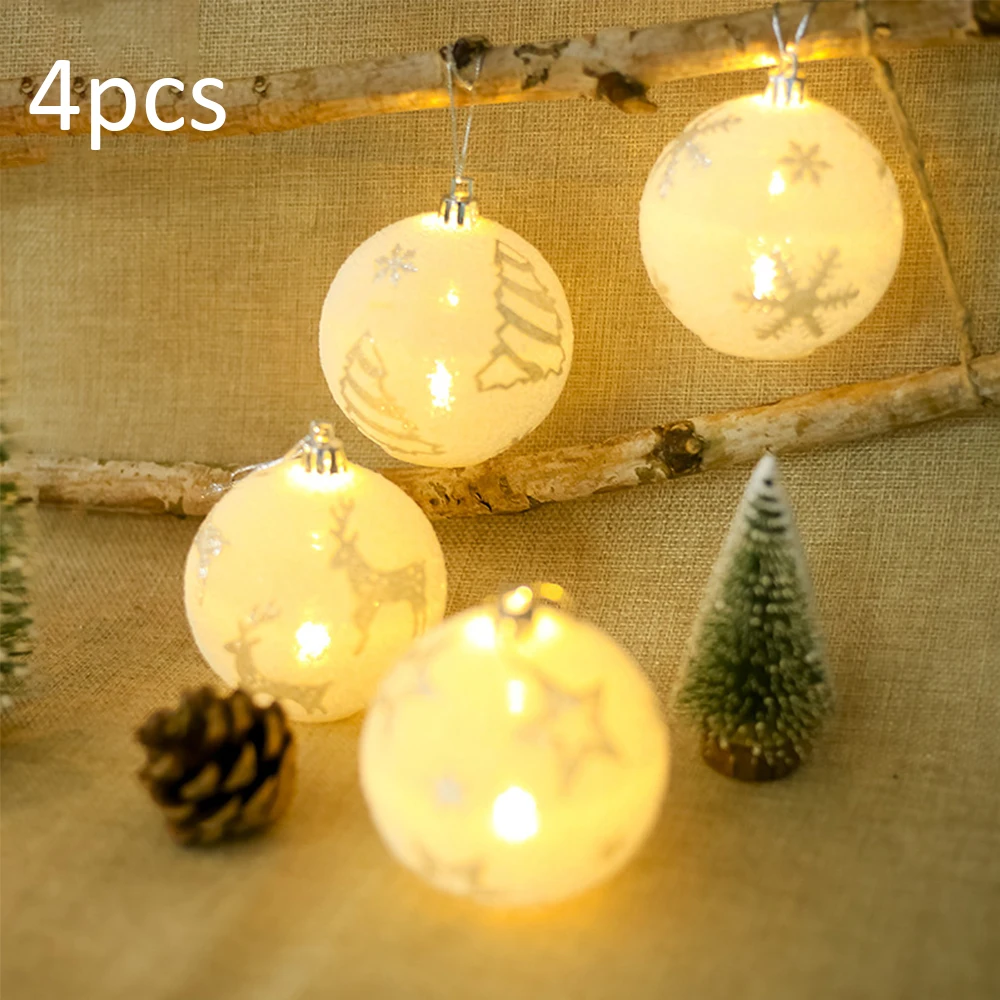 4 шт. креативный светящийся Рождественский шар Рождественская елка Декор