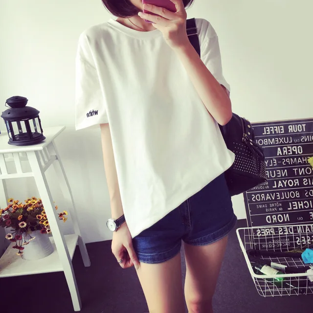 Специальные предложения модная летняя Корейская версия Повседневная футболка с