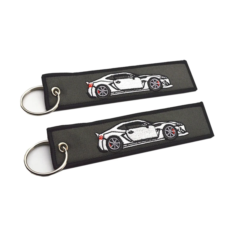 

Custom Remove Key Chain Black Embroidery Keyring For Cars Motorcycle Gifts Key Promotional