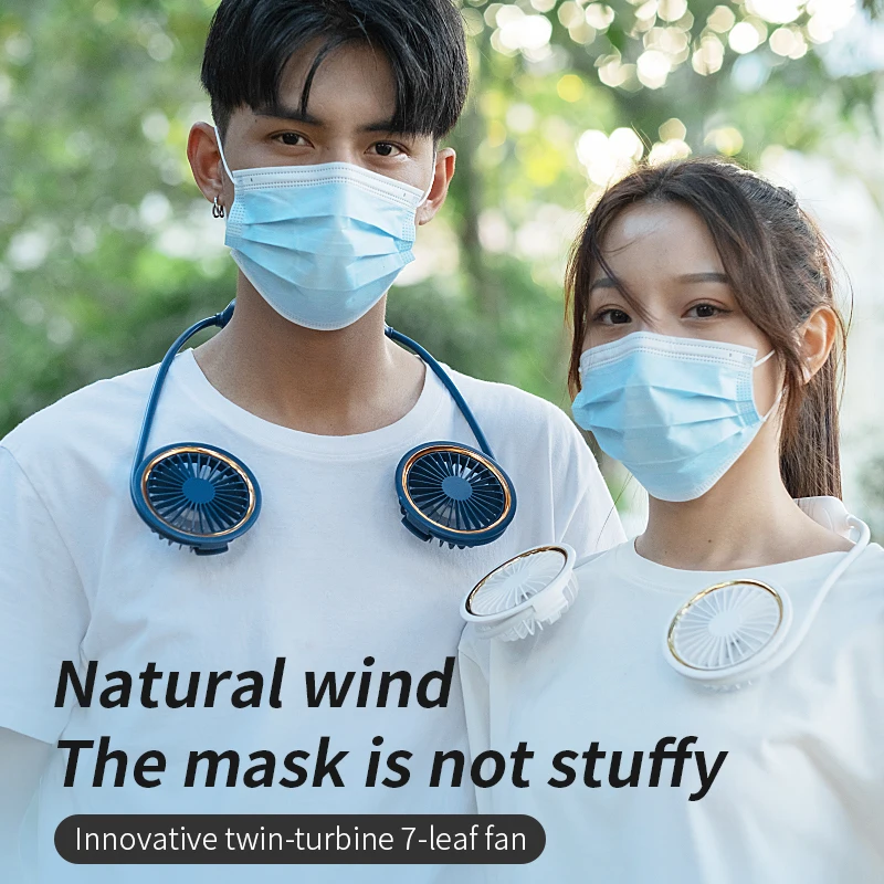 Складной Портативный вентилятор электрический на шее мини охлаждения