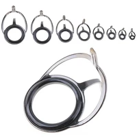 8pcs mixed size black high carbon steel ceramic double leg fishing rod guide oval guides line rings pole repair kits