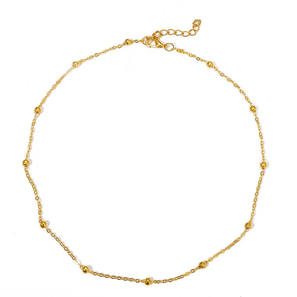 

2020 new fashion Clip Ball Necklace Gold Plated women's necklace clavicle short necklace