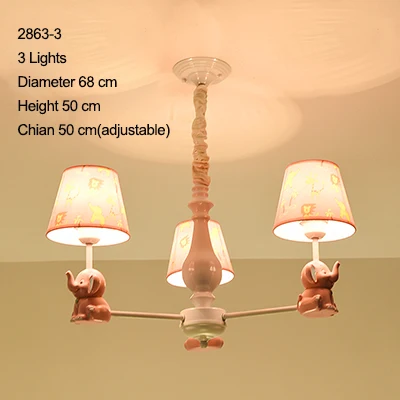 3 Lights Современный светодиодный светильник-Люстра для детской комнаты, цветной металлический светильник с кристаллами, светильник для спальни, детский потолочный светильник, украшение для дома - Цвет абажура: 3 Lights