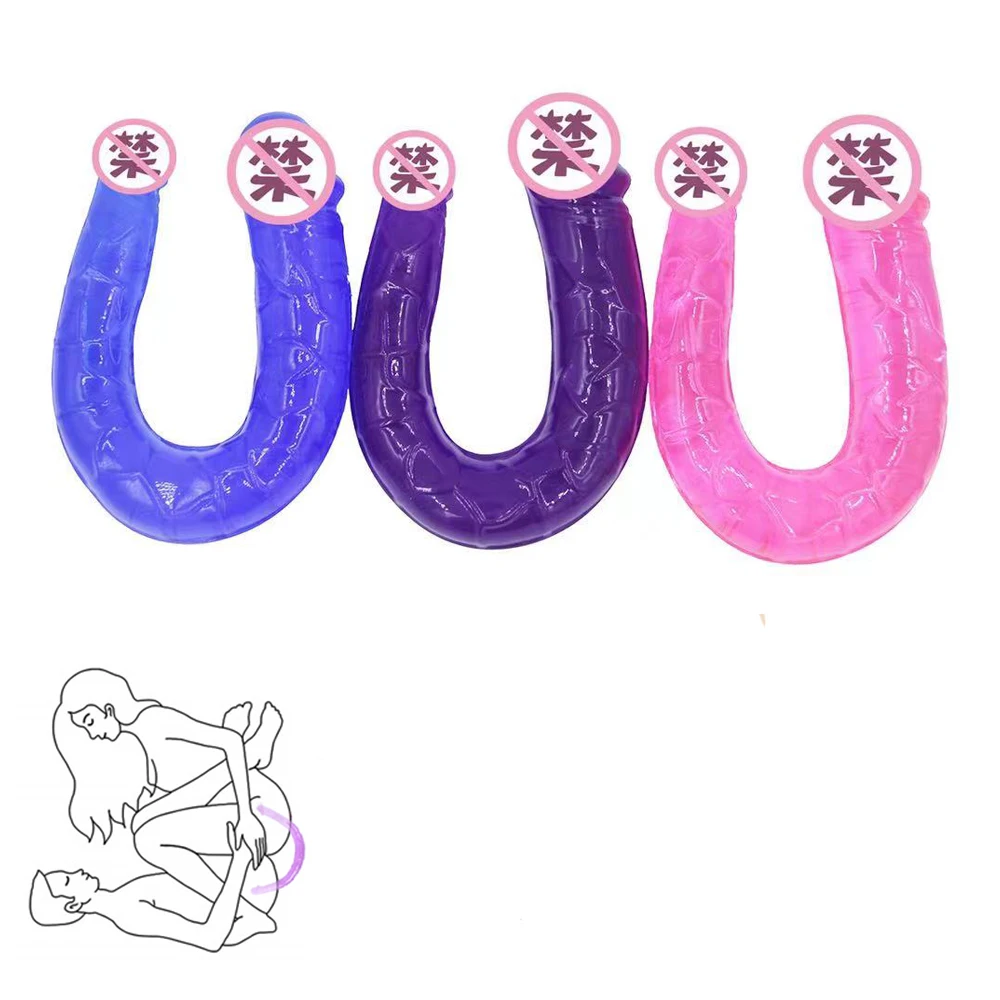 Мягкий желеобразный фаллоимитатор двойные длинные реалистичные фаллоимитаторы