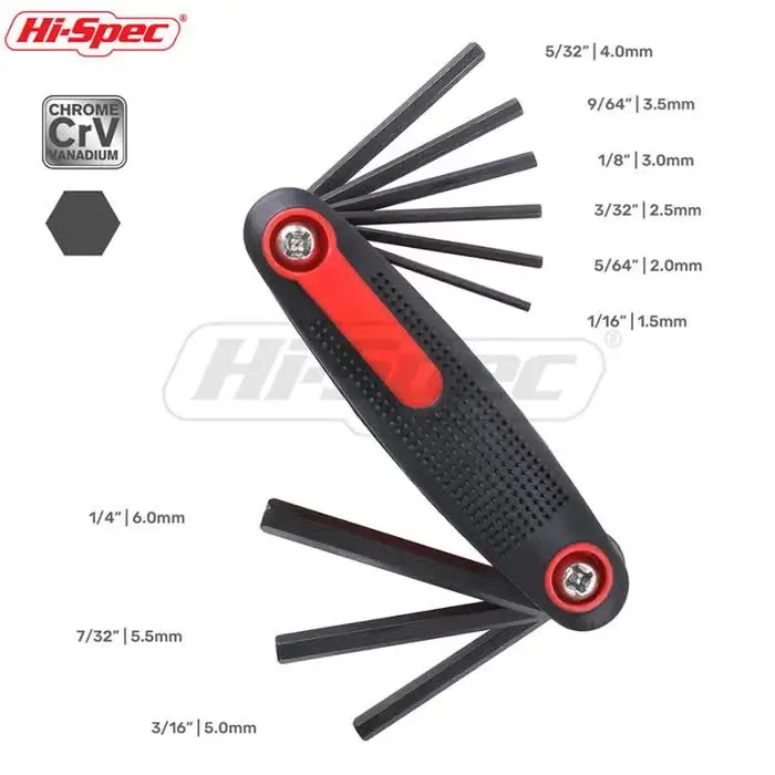 9pc folding Hi-Spec 9 шт ключ трещетка шестигранник шестигранники набор инструментов набор ключей наборы ключей наборы ключей набор шестигранников - Цвет: 9pc folding