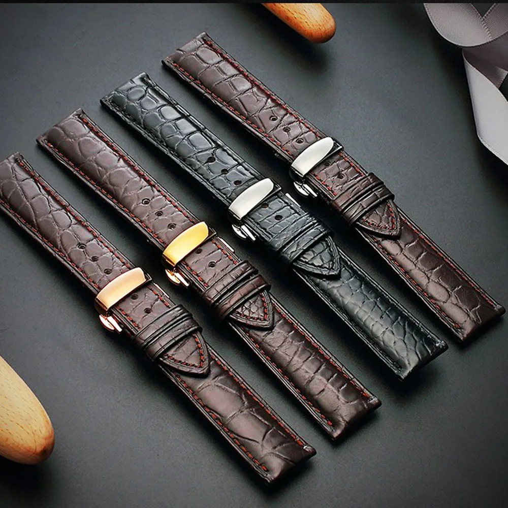 Top Quality Watch band 18mm 19mm 20mm 21mm 22mm Crocodile Leather Strap Suitable for All Brands watch Bracelet Wristband
