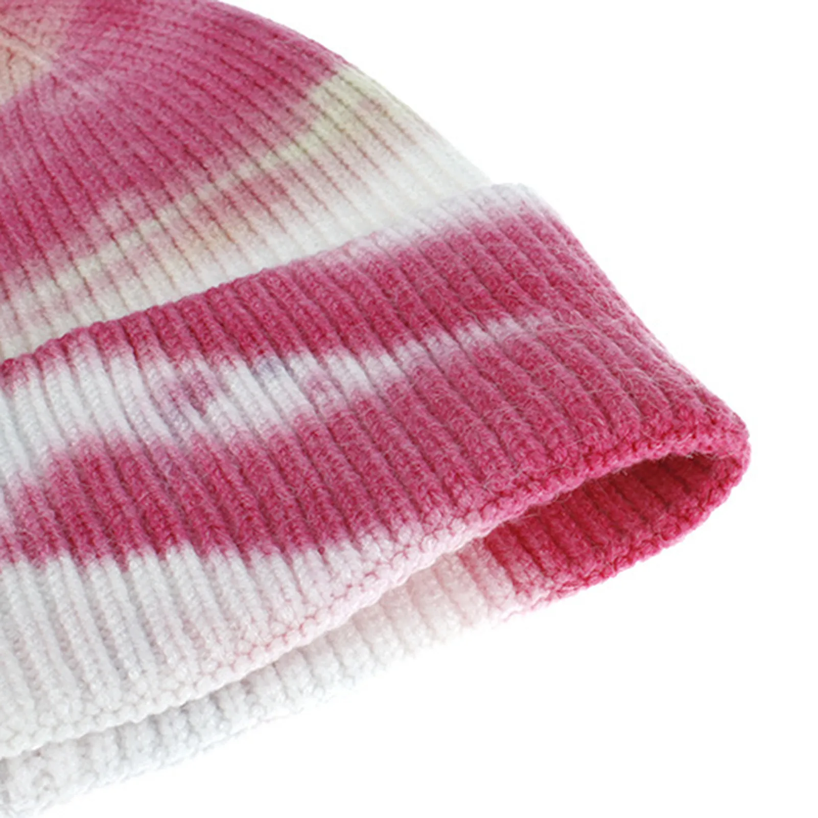 

Winter Hats for Women Men Autumn Winter Warm Skull Caps Tie-dye Ribbed Dome Knitted Beanie Bonnet Femme Knitted Skull Hats