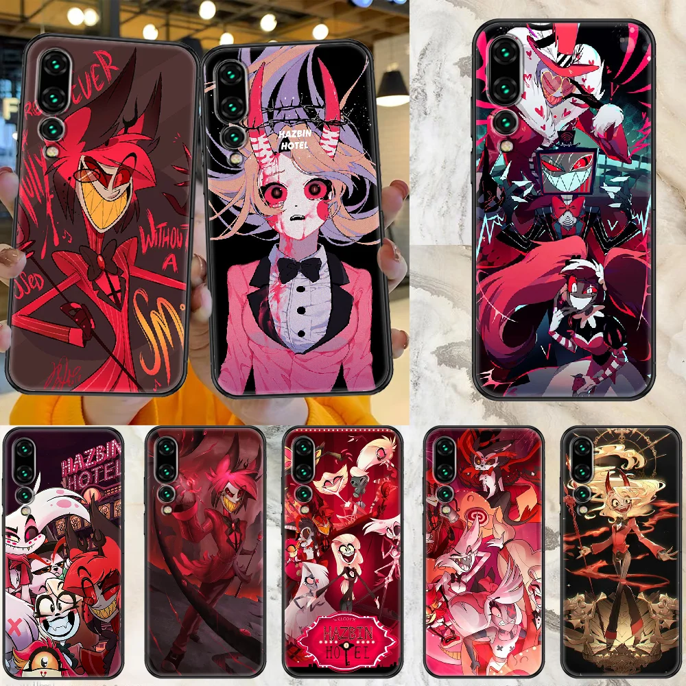 

Hazbin Hotels Anime Phone case For Huawei Honor 6 7 8 9 10 10i 20 A C X Lite Pro Play black art coque painting hoesjes luxury