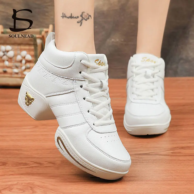 Dance Sneakers For Women Jazz Shoes Ladies Modern Dancing Shoes PU Outdoor Woman Girls Practice Sports Shoes Female Hip Hop Shoe