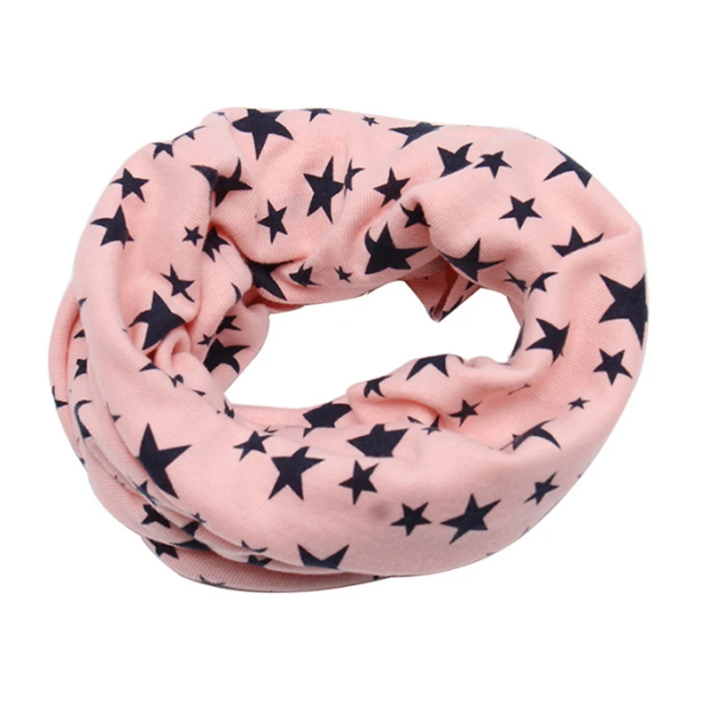 

New boy girl Autumn Winter Collar Baby Scarf Cotton O Ring Neck Scarves Lucky Star Print foulard for Child Scarf Fashion Warm