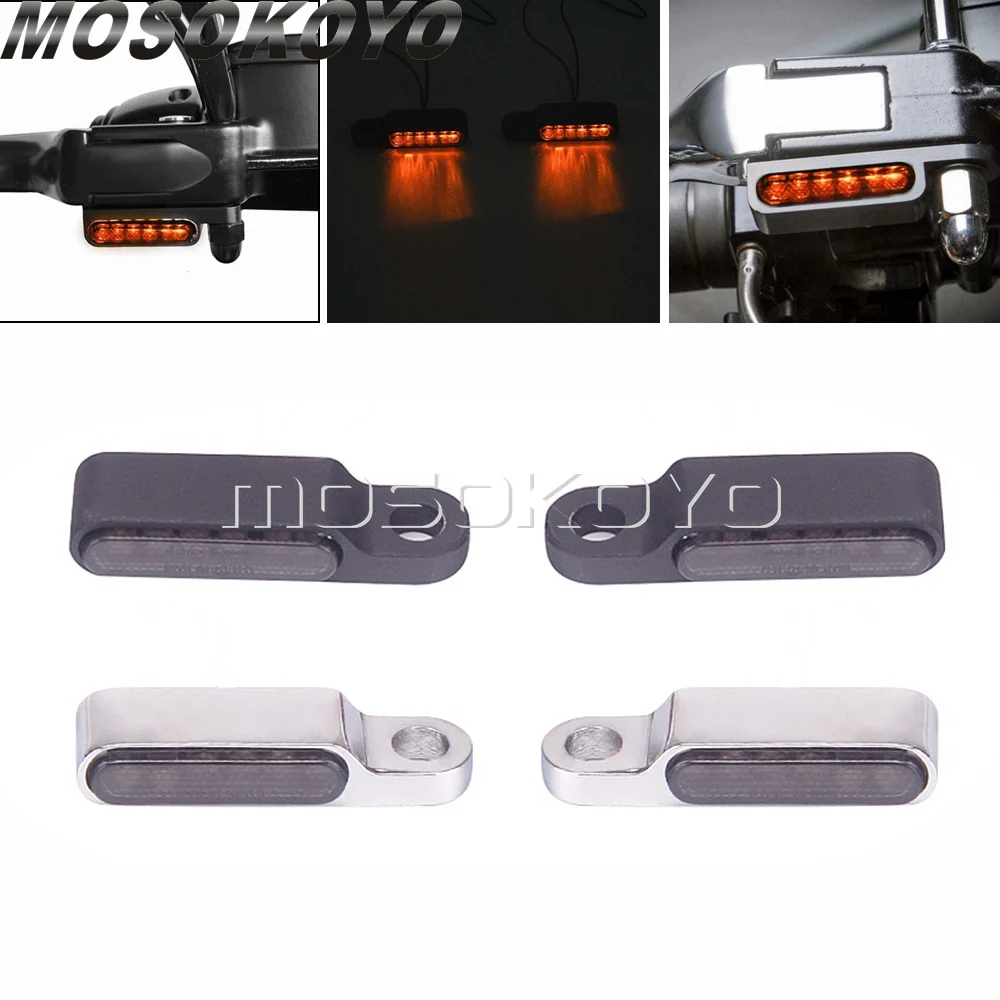 

Миниатюрный светодиодный указатель поворота для Harley, 12 В, E24, Emark, для кафе-рейсера крепление для зеркал