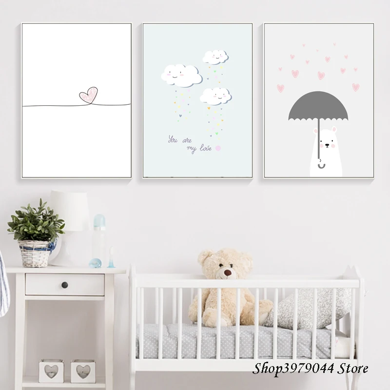 Постер с изображением медведя в скандинавском стиле детские украшения постеры и