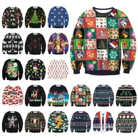 2021 ugly christmas sweater pullover sweaters jumpers tops men women autumn winter clothing 3d funny printed hoodies sweatshirts
