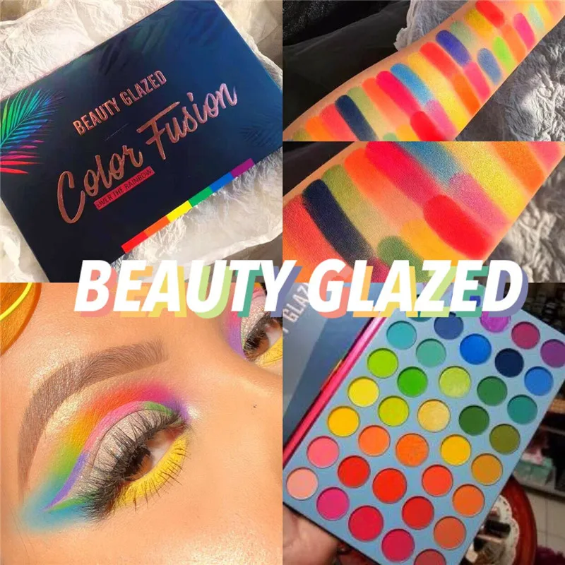 BEAUTY GLAZED Новое поступление Палетка теней для век Color Fusion 39 цветов s неоновые желтые