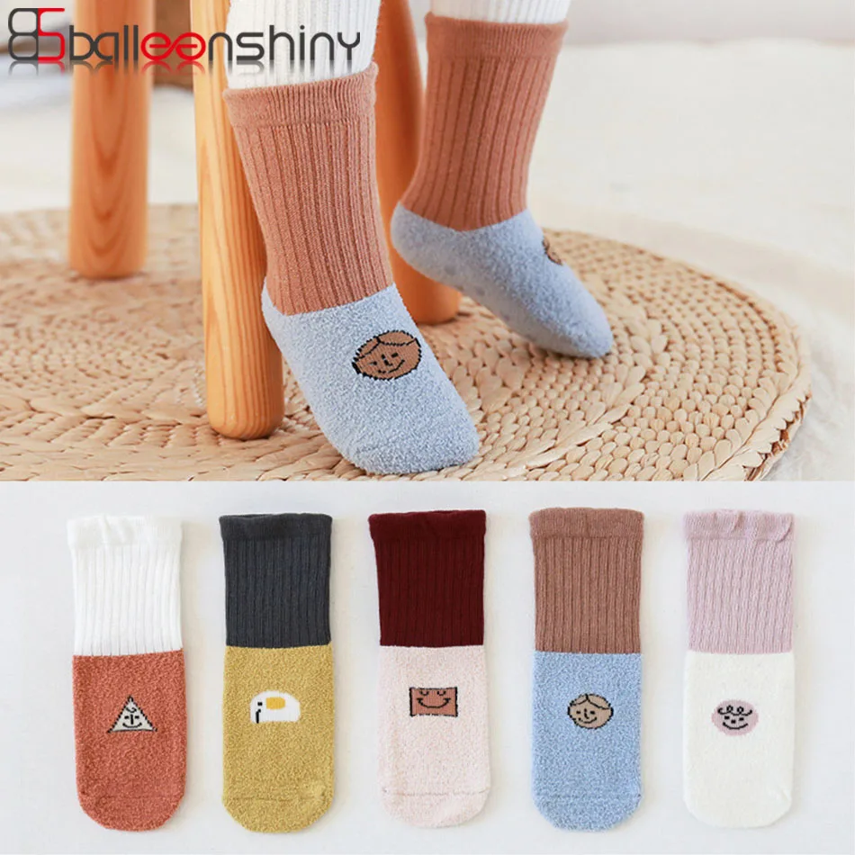 

Balleenshiny Knee High Baby Socks Newborn Socks Girls Cotto Infant Baby Boys Socks Anti Slip Thicken Winter Baby Leg Warmers