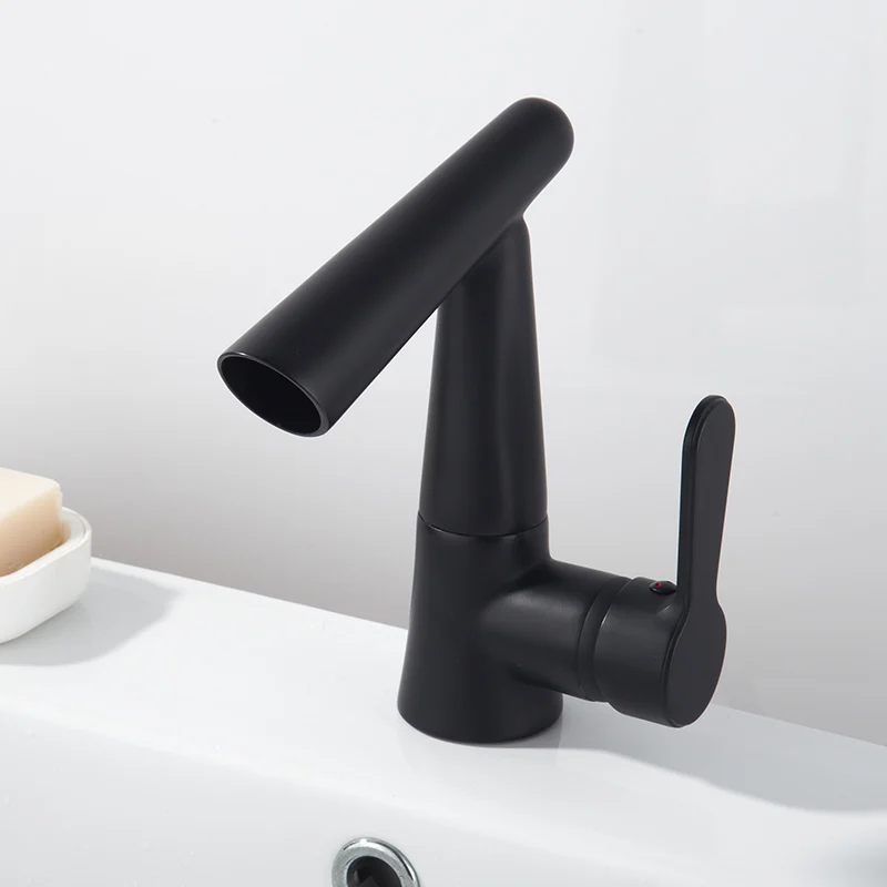 Однорычажный смеситель для раковины вращающийся на 360 градусов Носик латунный