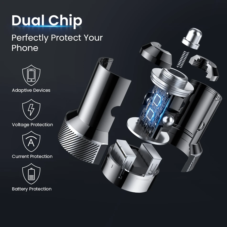 all metal led display dual usb 4 8a fast car charger for iphone samsung xiaomi huawei mini mobile phone tablet gps car charger free global shipping