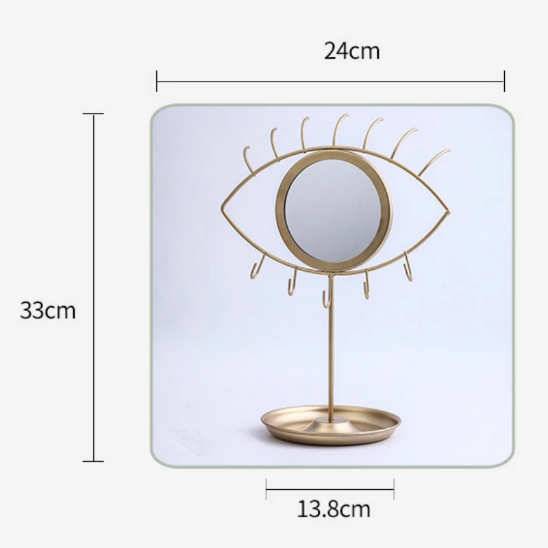 Скандинавский Золотой Стол декоративное зеркало для глаз Металл каваи макияж