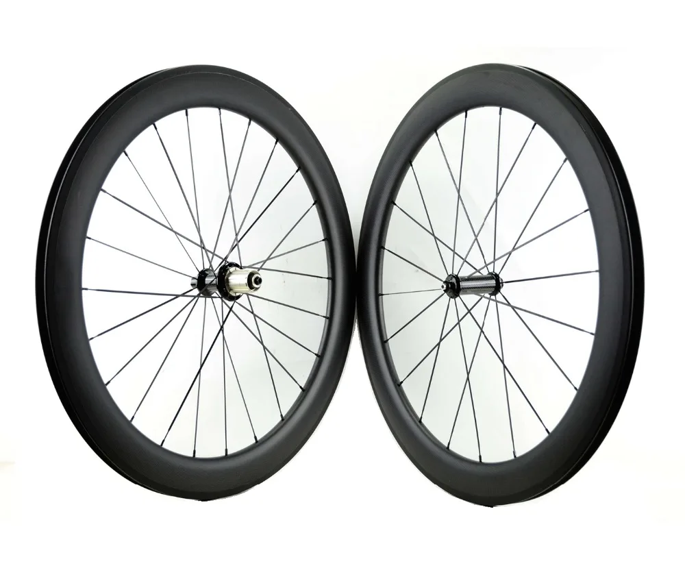 

700C 60mm depth 23mm width clincher/Tubular Road bike carbon wheelset UD matte finish, U-shape rim