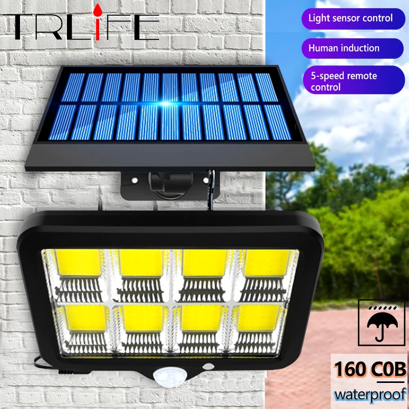 160 светодиодный солнечный светильник на открытом воздухе Solarlamp движения PIR Сенсор солнечной энергии солнца светильник уличный светильник для украшения сада площади Фонари - изображение