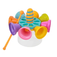 rotatable spinning metal hand musical bells 8 note diatonic toddler instruments early age music learning toy for kids