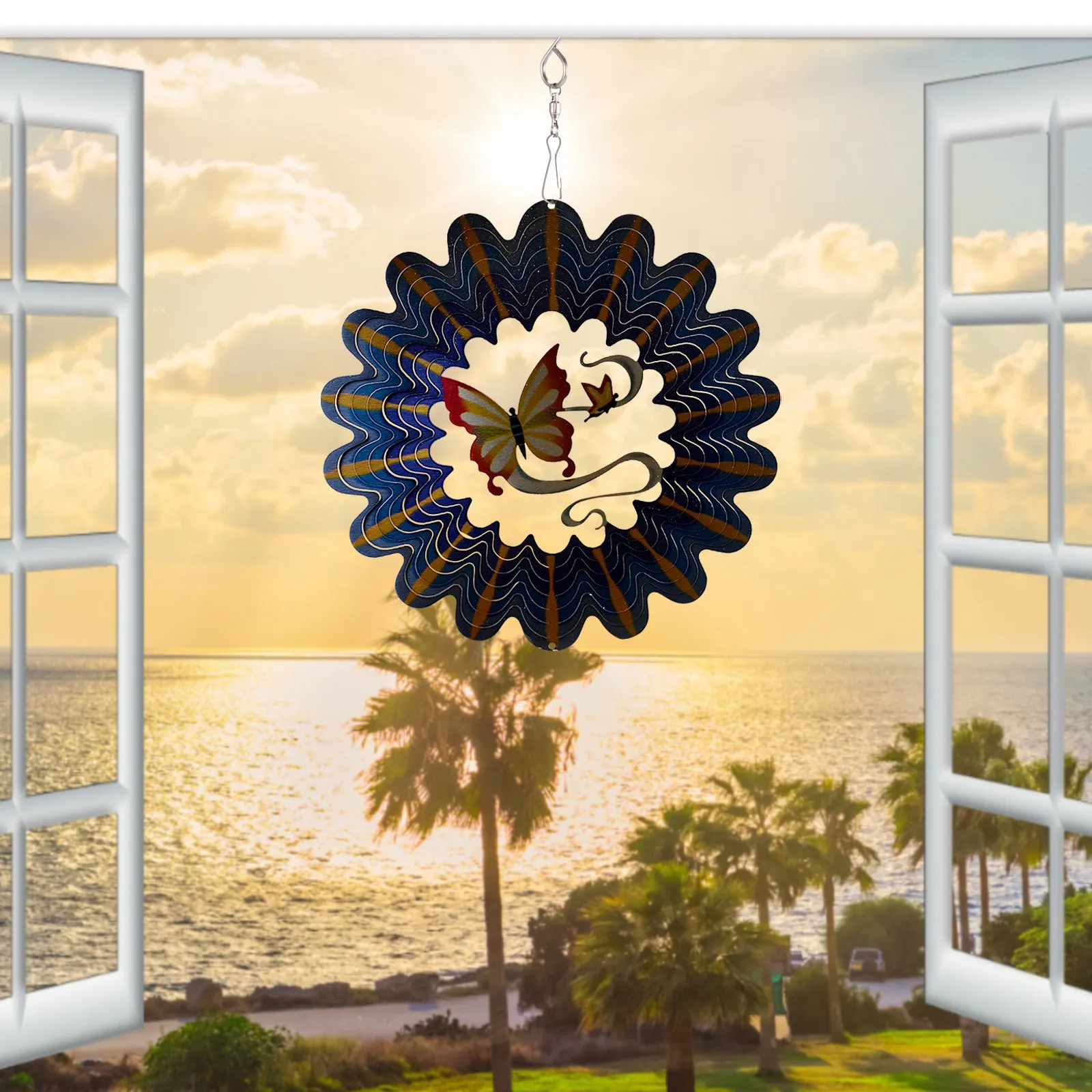 

3d Wind Spinners Hanging Sculptures Home Wall Hanging Outdoor Beauty Gift Garden Balcony Yard Decor Ornaments Parents Gifts