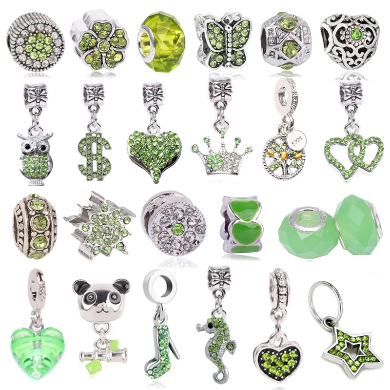 

Jewoey Shion 2pc Light Green Owl Panda Charms Beads Fits Pandor Bracelets & Necklaces For Women Fashion Jewelry Gift Making